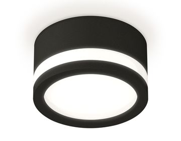 Комплект накладного светильника с акрилом 1*GX53 XS8102017 SBK/FR черный песок/белый матовый (C8102, N8415) DIY System Complects Ambrella