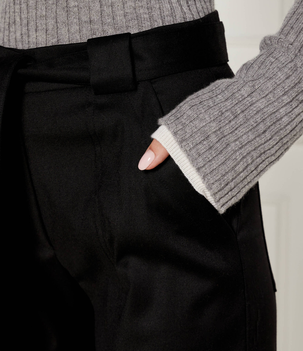 Хлопчатобумажные брюки с ремешком CAPRONI Pinko - черный(104379 A1B3)