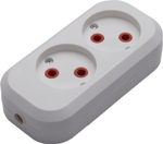 Розетка переносная разборная 2-местная б/з STEKKER, PST10-200-20, 250В, 10A, IP20，белый 39007