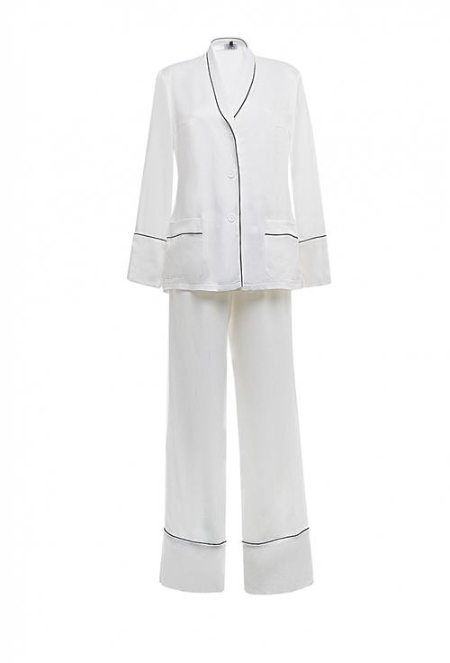 Костюм пижамный брючный белый 20-02-24 SS