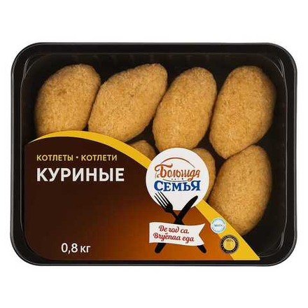 Котлеты Куриные Большая Семья 800 гр