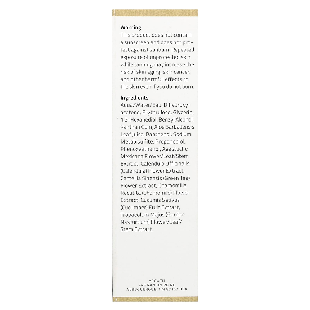 YEOUTH, увлажняющие капли для загара для лица и тела, средний, 30 мл (1 жидк. унция)