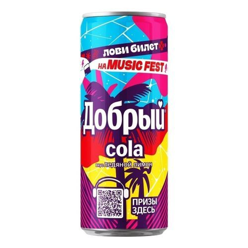 Напиток газированный Добрый Cola Ледяной лимон, 330мл ж/б
