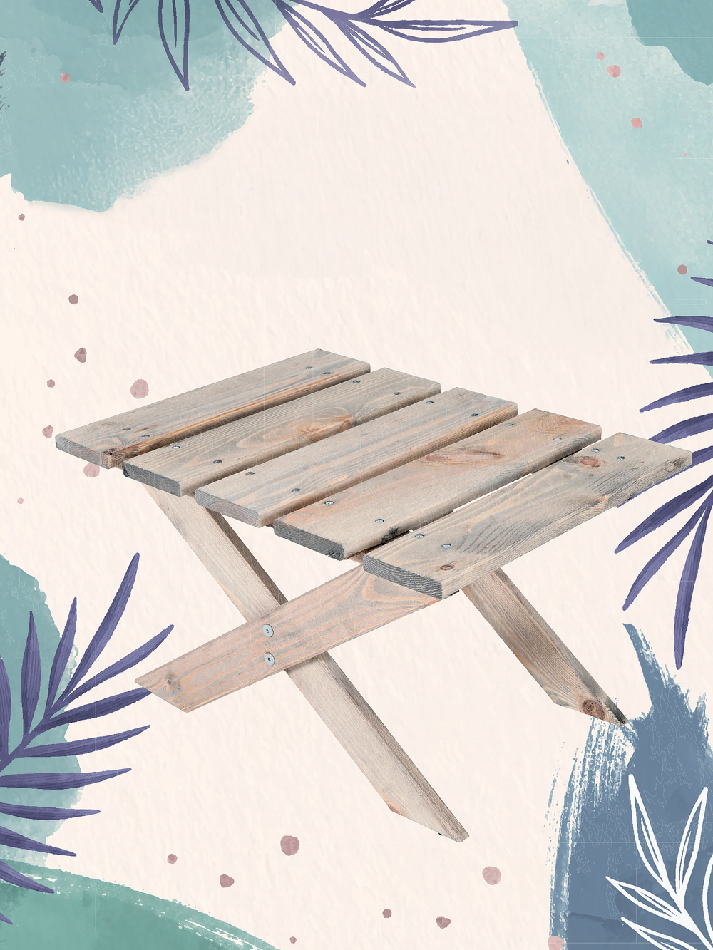 Журнальный столик Hocker, деревянный, для сада и пикника