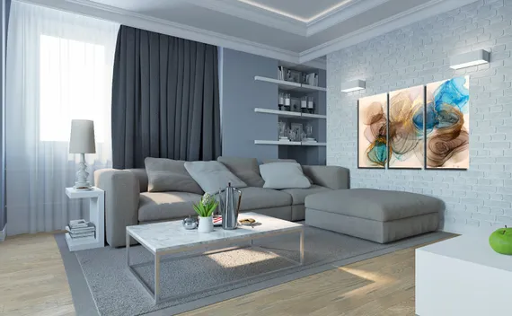 Модульная картина "Современная абстракция Fluid"