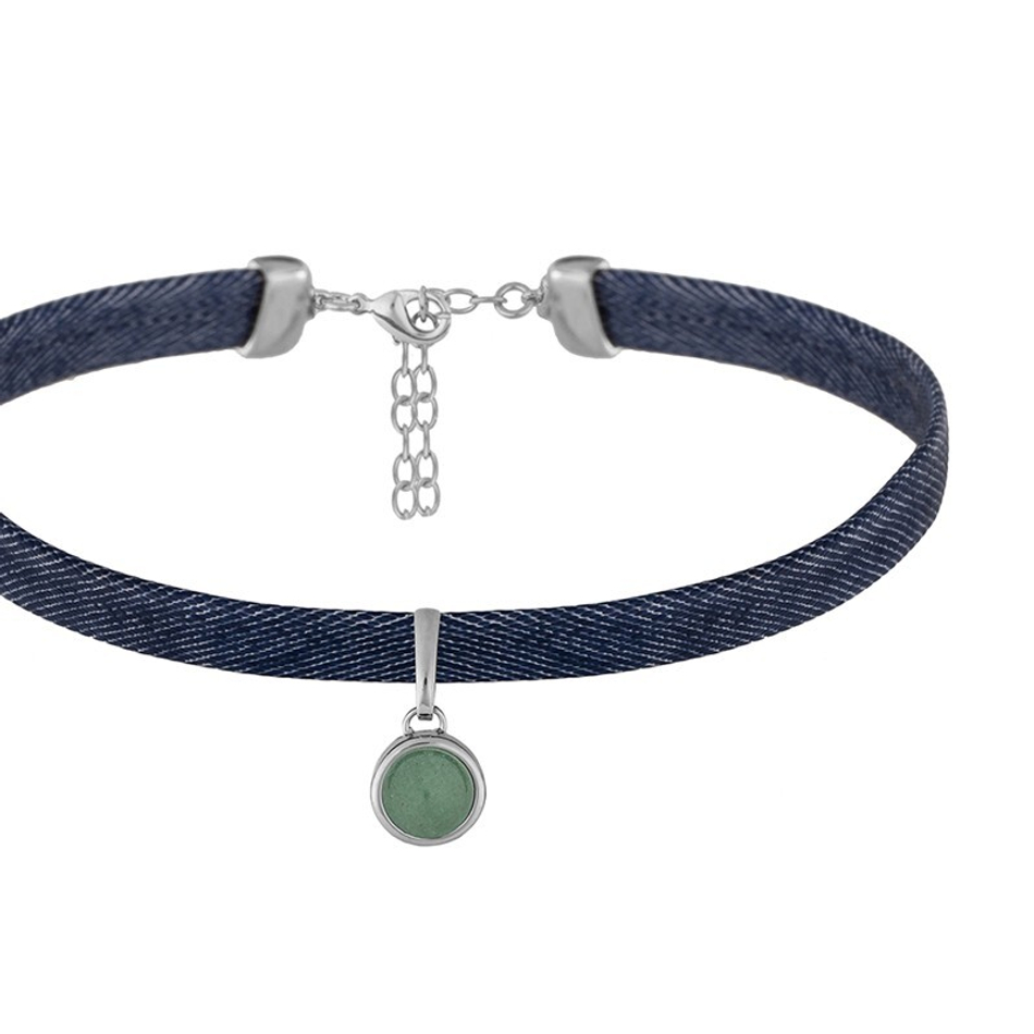 Чокер Possebon Green Quartz B0113.16 G/S