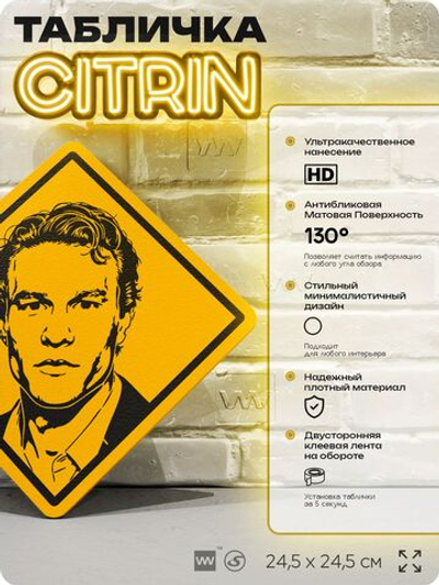 Табличка декоративная "Хит Леджер" на дверь и стену, прикольная штука в подарок, декоративный знак для комнаты, офиса, 24,5х24,5 см, пластиковая, Айдентика Технолоджи