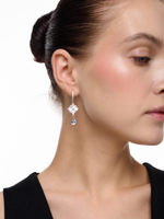 Серьги "Flower Pearl Drop Blue"