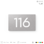 Номер на дверь квартиры 116, табличка на дверь для офиса, кабинета, аудитории, склада, серый 120х70 мм, Айдентика Технолоджи