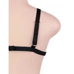 Комплект белья: бра и стринги с ремешками черные (размер XL-2XL)