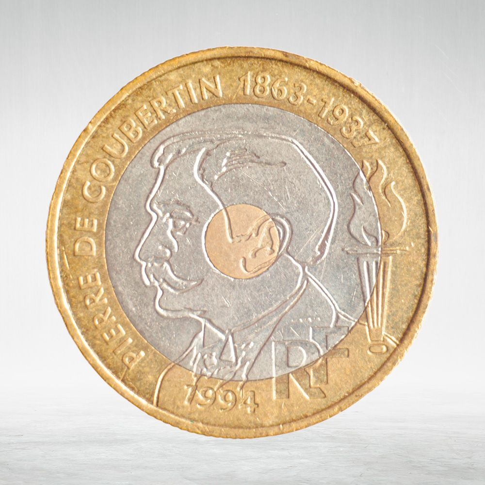 France, 20 Francs 1994 - 100th Anniversary of the International Olympic Committee, VF