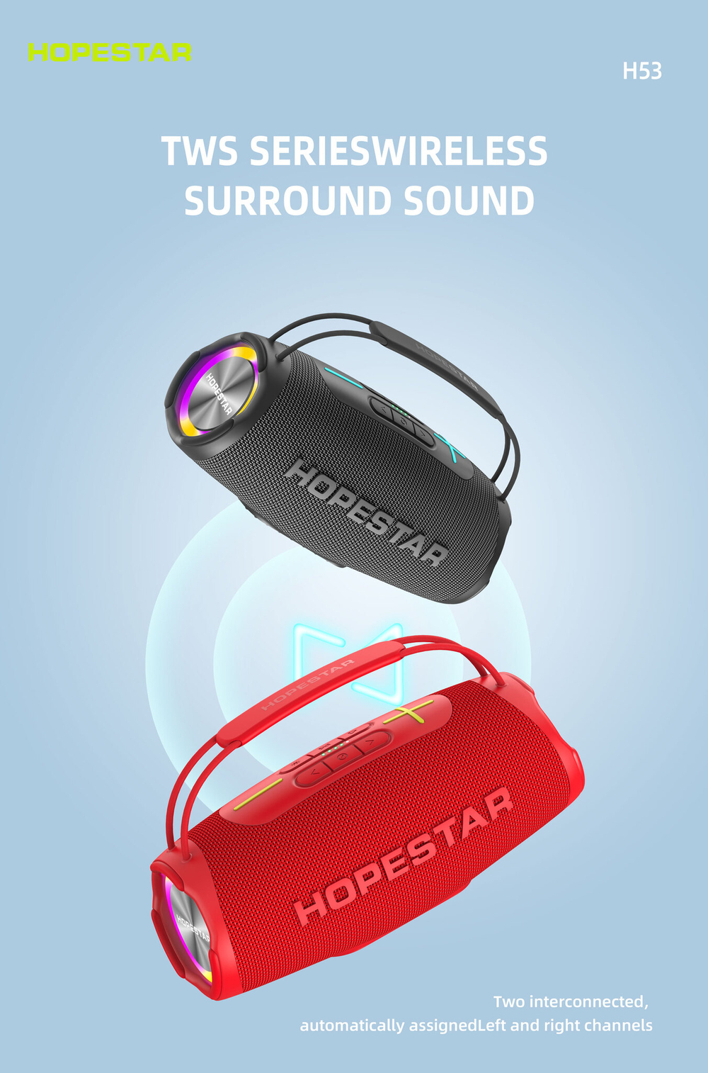 Беспроводная портативная колонка Hopestar H53 (35W/USB/TF)