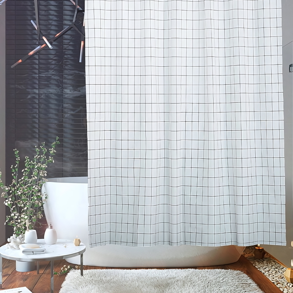 Штора для ванной полиэстер 180*180"Голди»(белые)