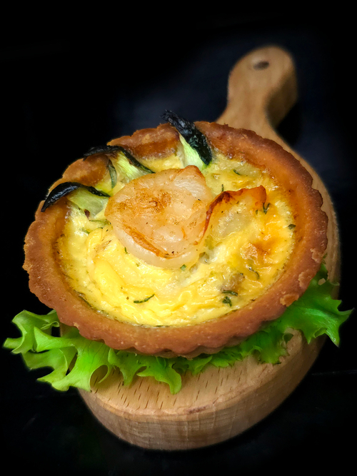 Киш с креветками