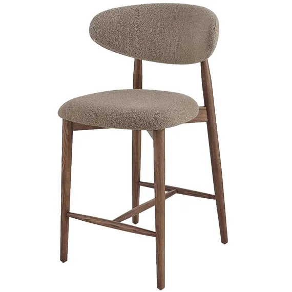 Полубарный стул Holmes, 65 см, бежевый, ножки орех