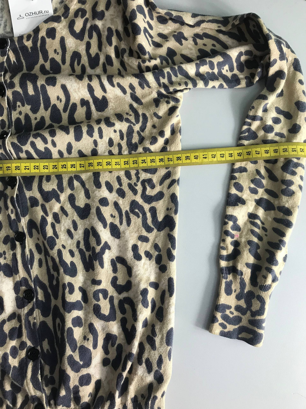 Кардиган Oasis с анималистическим принтом, маркировка ХS, визуально на 42 размер