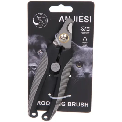 Когтерез для животных «ПРЕМИУМ - МОЙ БРО», прорезиненная ручка, цвет серый/черный, 5*16см