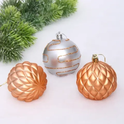 Новогодние шары 7см (набор 3шт) «Сказочная мечта», серебро/ шампань