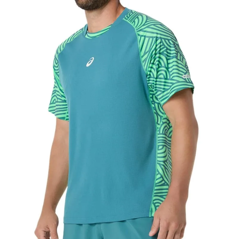Теннисная футболка Asics Padel Court All Over - misty pine/vital green