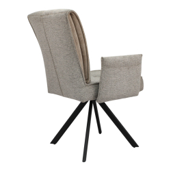 Стул поворотный "Понсо 360" (арт. 115П8), велюр Сиерра 04 латте, ножка профильная черная