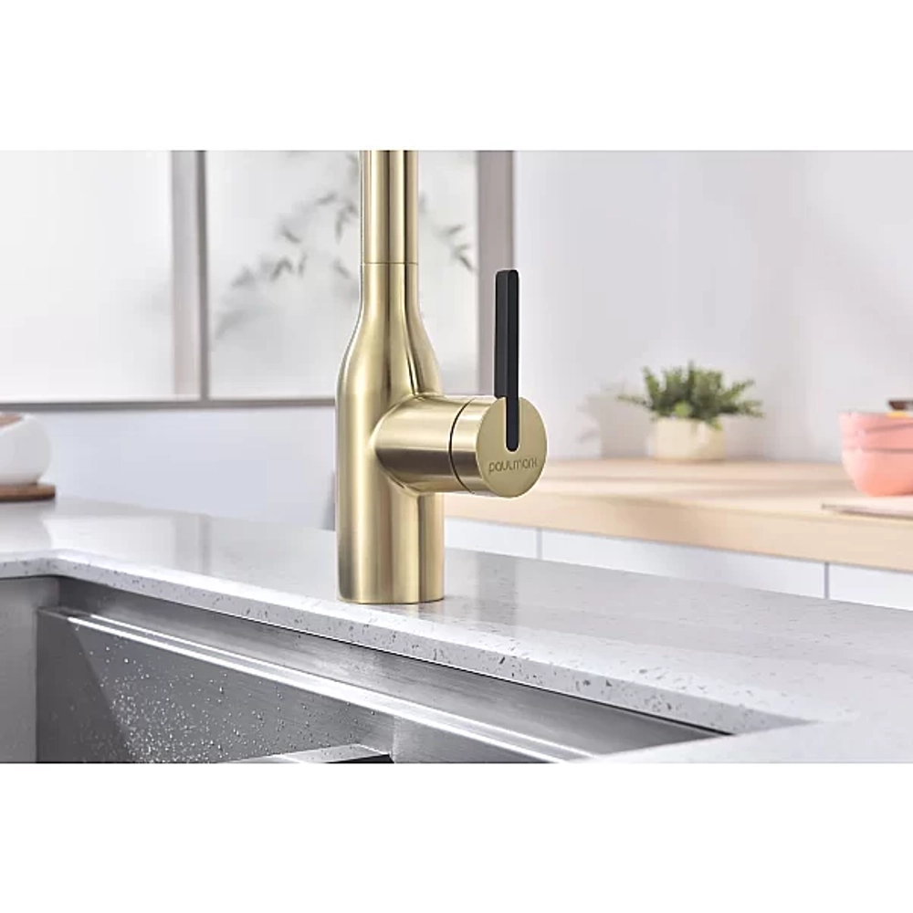 Смеситель для кухни Paulmark Magneto One Ma213188-LG светлое золото