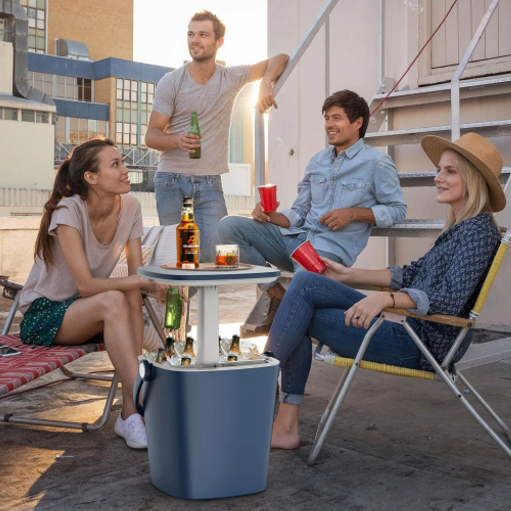 Стол пластиковый мини-бар Tagliamento Pop Up Cool Bar, синий, белый