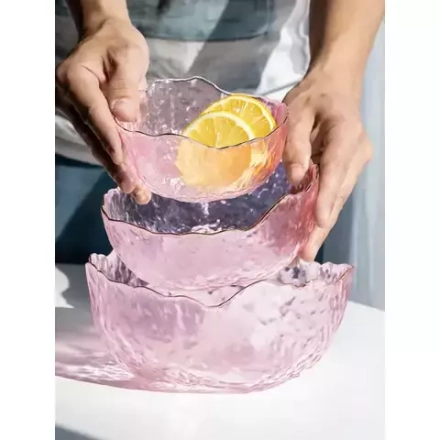 Салатник (средний) LUCKY 17x8,5; 620мл, розовый с золотой каймой