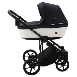 Детская коляска Adamex Amelia 2 в 1 AM240-TIP (СИН+БЕЛ.КОЖА)