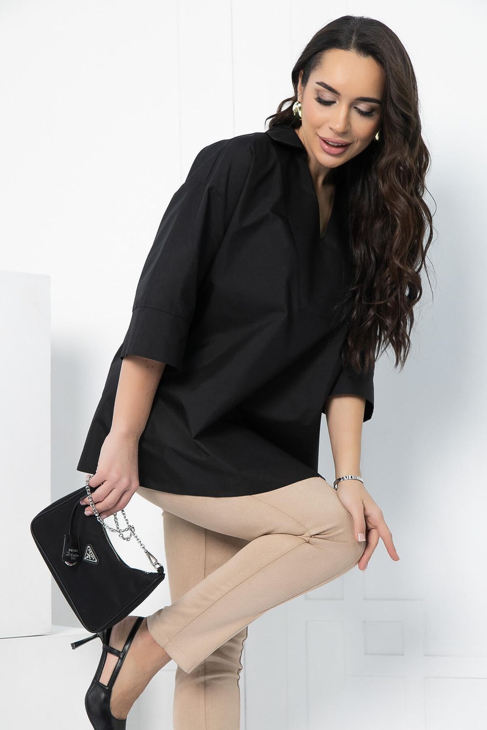 Блуза Легкость движения (черная) Б12831-30М LT Collection