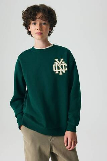 H&M Толстовка с принтом, темно-зеленый