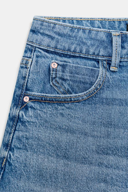 ZARA ШОРТЫ Z1975 MOM FIT, ВЫЦВЕТШИЙ СИНИЙ