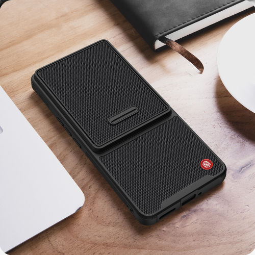 Чехол с вставками из нейлонового волокна от Nillkin для Xiaomi 12S Ultra, серия Textured Case S, полуавтоматическая конструкция сдвижной крышки