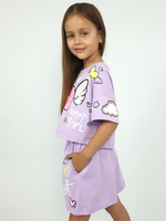 02-121-3 Комплект для девочки (фуфайка+ шорты)