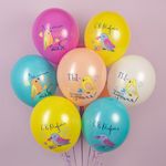 Шар (12''/30 см) 8 Марта, Все птицы поют тебе, Ассорти, пастель, 2 ст, 25 шт.