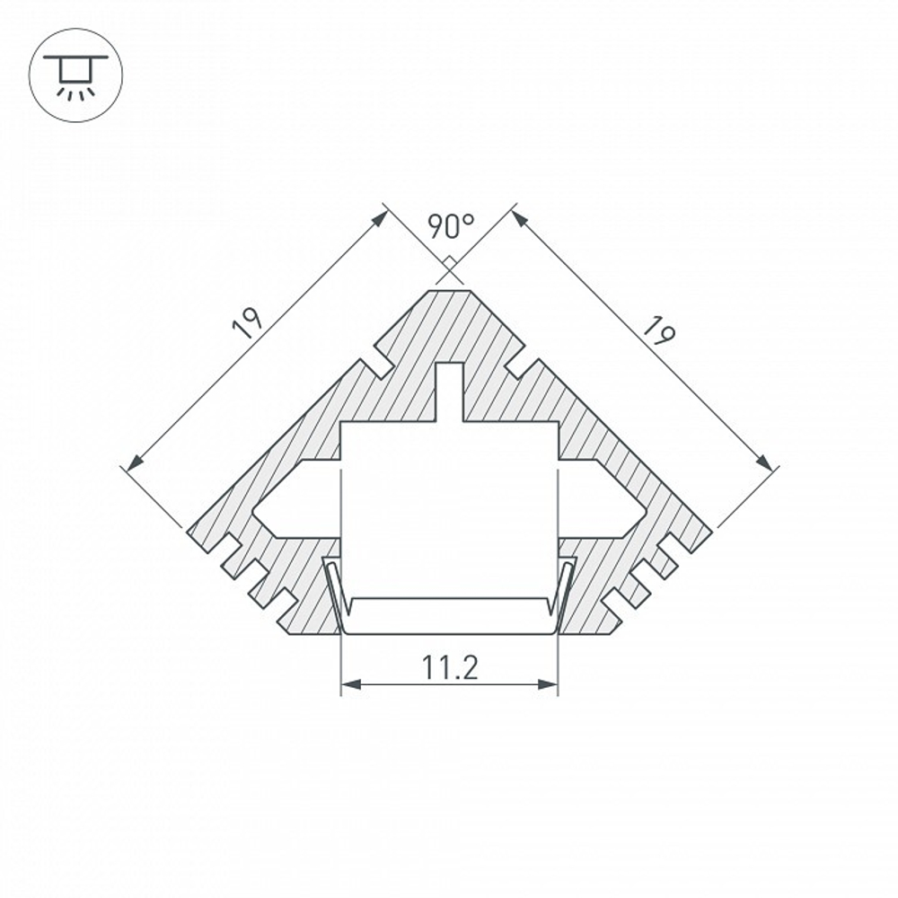 Профиль накладной угловой внутренний Arlight PDS45-T-2000 012053