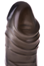 Дымчатая закрытая насадка с подхватом и анальным стимулятором (Цвет: дымчатый)