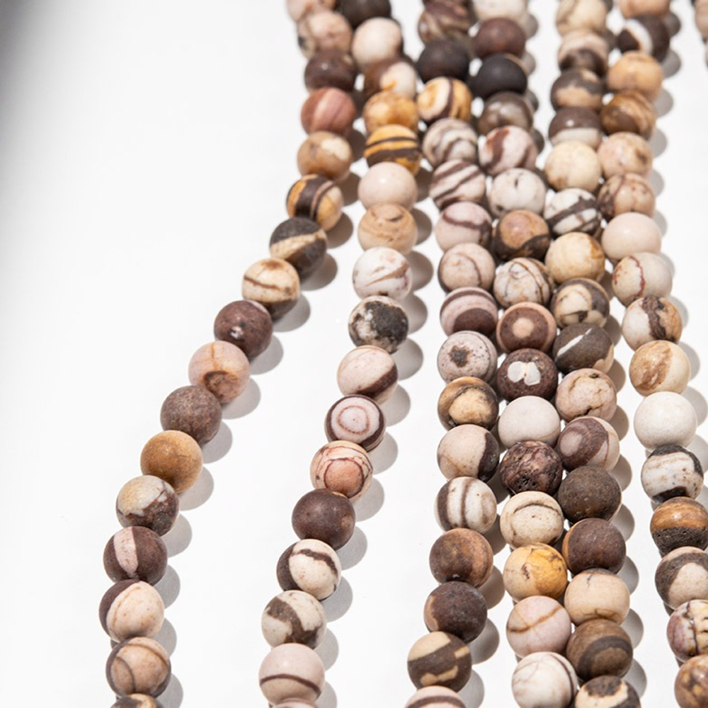 Яшма "Зебра" матовая натуральная, 6,5мм, шар