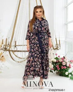Платье 8648-1-тёмно-синий Minova