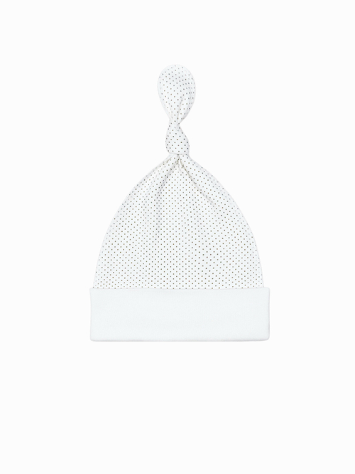 Шапочка-узелок Горошек beige