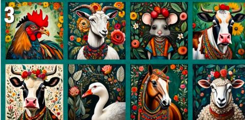 Панно - звери 3 (69,5 + 77,2)