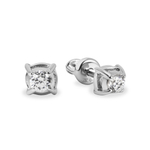 Серьги из белого золота 585 пробы с фианитом