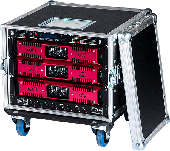 Solton DX 4 - Усилитель 4-х канальный, Класс TD; 4 х 1300 Вт на 8 Ом; 4 x 2200 Вт 
на 4 Ома; 4 x 260