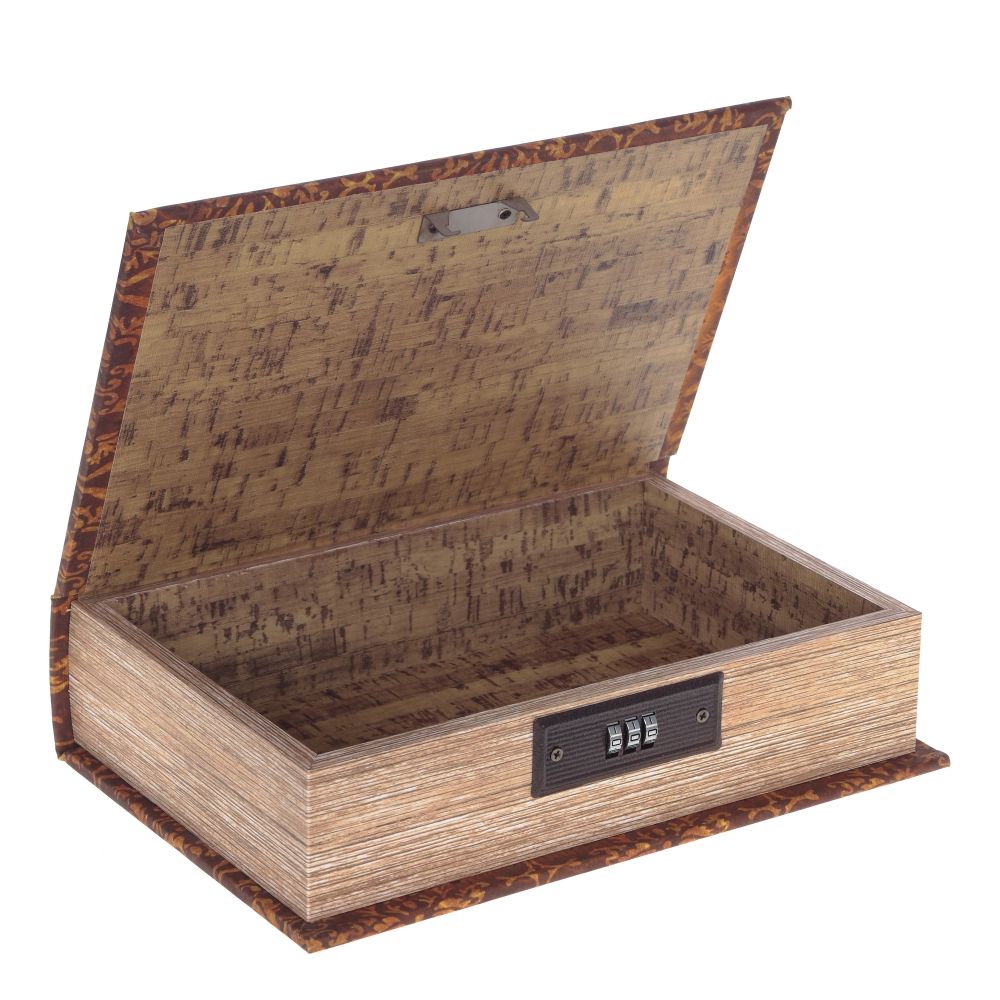 GAEM Шкатулка-книга с кодовым замком, L18 W7 H27 см