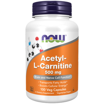 Now Foods Acetyl L-carnitine 500 mg 100 veg capsules , Ацетил L- Карнитин