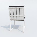 Обеденная группа Ideal Patio ДИВА АЛЬБА  каркас белый, стол стекло диа 110, ткань антрацит