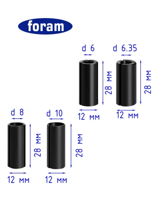 Цанга для фрезера, FORAM, 6,6.35,8,10 мм