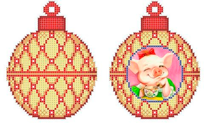 Г-435,1 НГ Игрушка золотой шар. Хрюшка