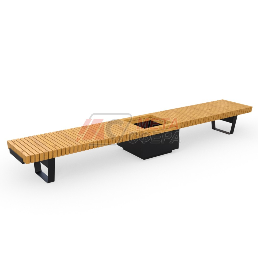 Лавка Rail Road 02 двойная с вазоном