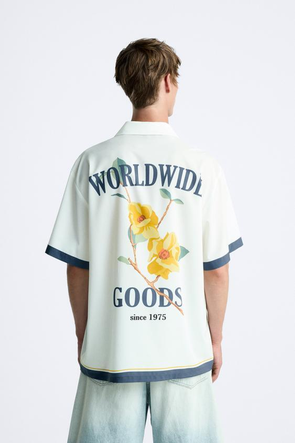 ZARA КОМБИНИРОВАННАЯ РУБАШКА С АТЛАСНЫМИ ДЕТАЛЯМИ, СИНИЙ