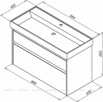 Тумба с раковиной Aquanet Nova Lite 249940 100 белый